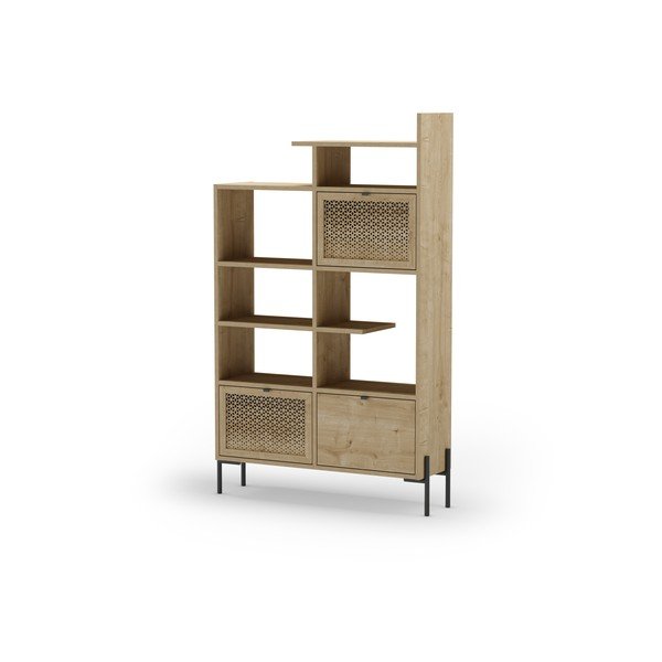 Dabīga toņa grāmatplaukts ar ozolkoka imitāciju 99x160 cm Inca – Marckeric-image-3