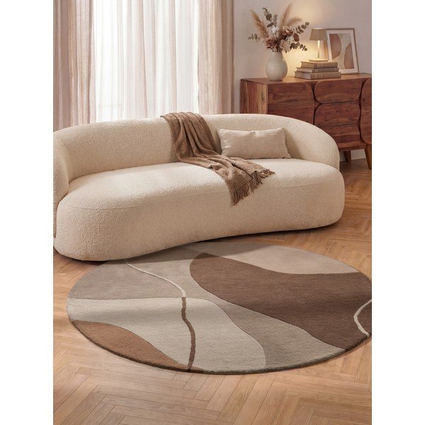 Brūns vilnas apaļš paklājs ø 160 cm Muse – Villeroy&Boch-image-1