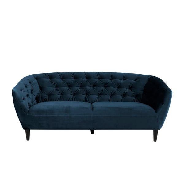 Tumši zils samta divvietīgs dīvāns Actona Ria, 191 cm