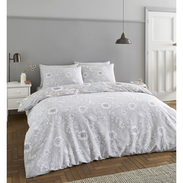 Pelēka gultas veļa 200x135 cm Tapestry Floral – Catherine Lansfield-image-2