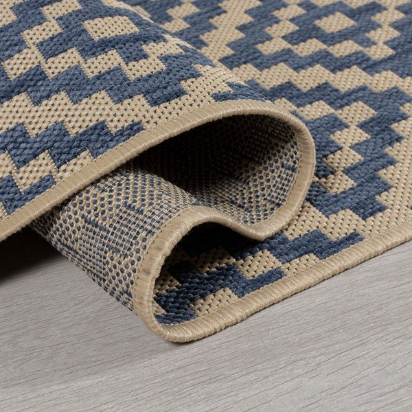 Zils/bēšs āra paklājs 200x200 cm Moretti – Flair Rugs-image-3