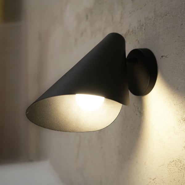 Melna sienas lampa SULION Lisboa, augstums 16 cm-image-1