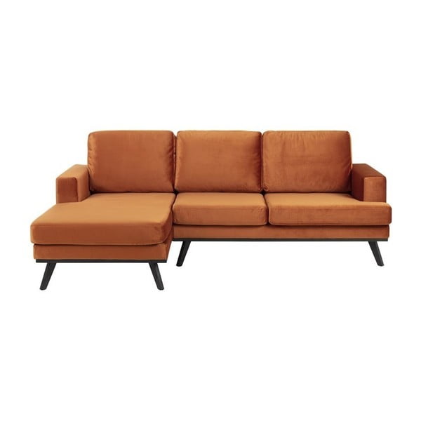 Oranžs Actona Norvich stūra dīvāns, kreisais stūris