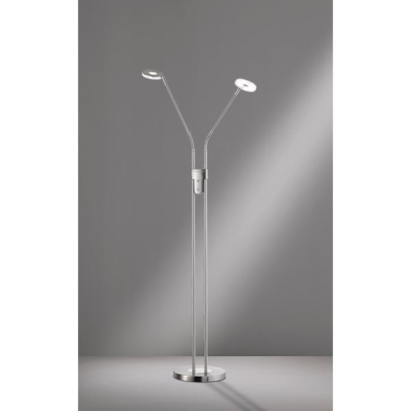 Sudraba krāsas LED stāvlampa ar regulējamu spilgtumu (augstums 150 cm) Dent – Fischer & Honsel-image-1