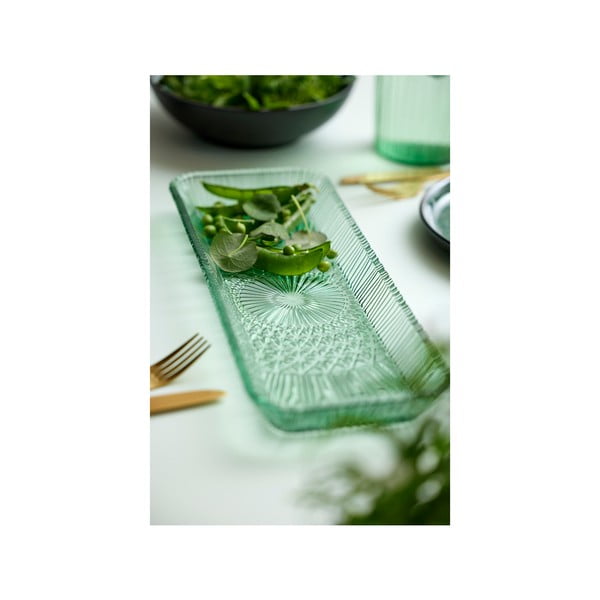 Zaļš stikla servēšanas šķīvis 14x38 cm Kusintha – Bitz-image-2