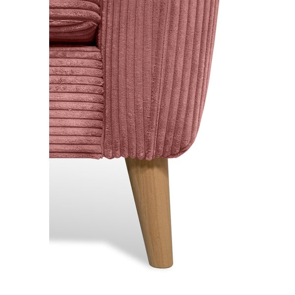 Rozā velveta stūra dīvāns (ar kreiso stūri) Paris – Scandic-image-4