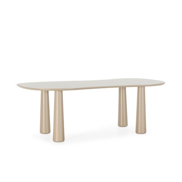 Bēšs žurnālgaldiņš ar priedes masīvkoka galda virsmu 110x220 cm Nahia – MOME-image-3