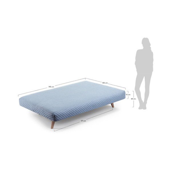 Gaiši zils dīvāns gulta La Forma Kiko-image-2