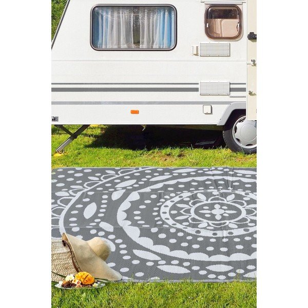 Balts/pelēks piknika pleds 240x330 cm – Oyo Concept-image-1