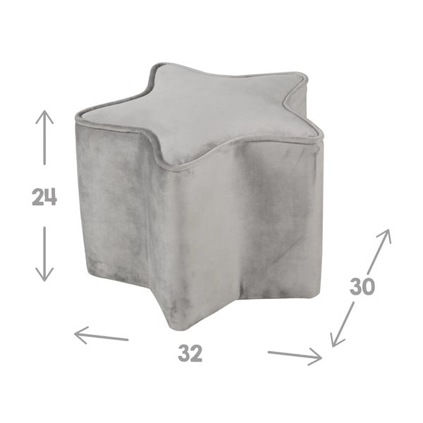 Gaiši pelēks samta bērnu pufs Lil Sofa – Roba-image-2