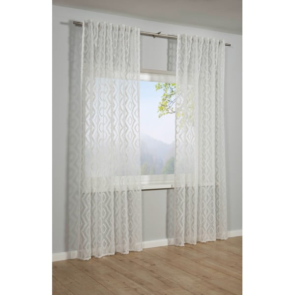 Balts dienas aizkars 140x245 cm Diamant Scherli – Sehlbach-image-1