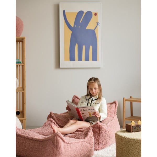 Rozā bērnu sēžammaiss no buklē auduma Chair – Wigiwama-image-2