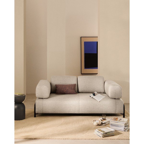 Pelēkbēšs modulārais dīvāns 200 cm Compo – Kave Home-image-1