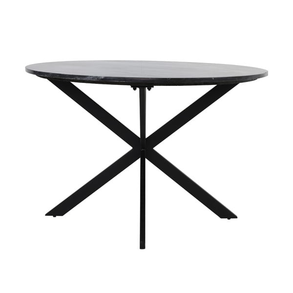 Melns apaļš ēdamgalds ar marmora imitācijas galda virsmu ø 120 cm Tomochi – Light & Living