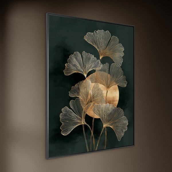 Drukāta glezna ar rāmi 60x80 cm Gold Ginkgo – Styler-image-2