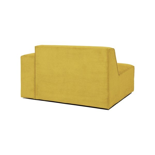 Dzeltens velveta dīvāna gala modulis Scandic Sting, 124 cm, labais stūris-image-3