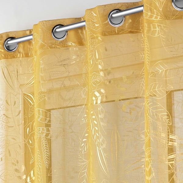 Dzeltens dienas aizkars 140x280 cm Belflor – douceur d'intérieur-image-1