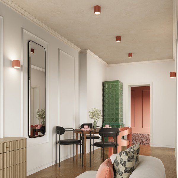 Persiku oranža sienas lampa ø 10 cm Zora – Sollux-image-4