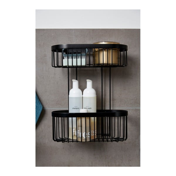 Melns 2 līmeņu sienas grozs Wenko Classic Plus-image-1