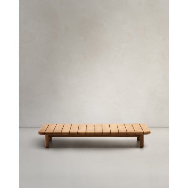 Tīkkoka masīvkoka dārza kafijas galdiņš 70x140 cm Turqueta – Kave Home-image-1