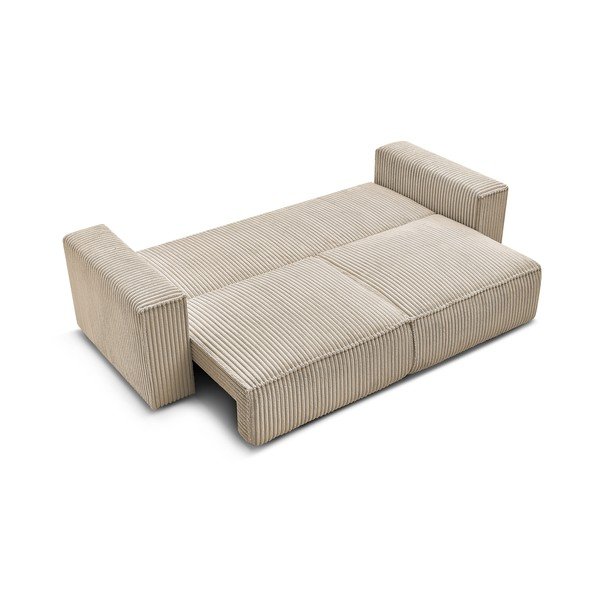 Gaiši brūns velveta salokāms/ar uzglabāšanas vietu dīvāns 244 cm Chelsea – Bobochic Paris-image-4
