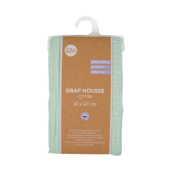 Muslīna bērnu palags ar gumiju 60x120 cm – Bébé Douceur-image-4