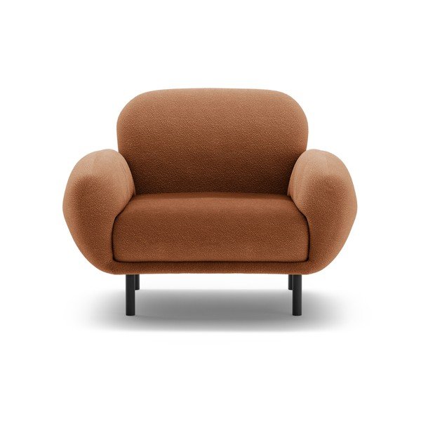 Terakotas oranžs atpūtas krēsls no buklē auduma Poppy – Micadoni -image-1