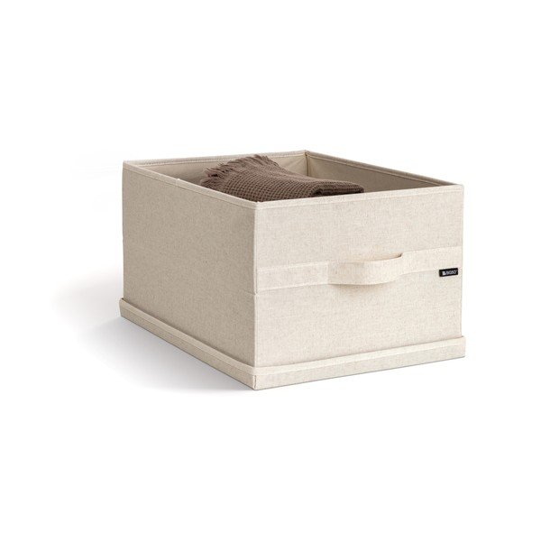 Bēša tekstila uzglabāšanas kaste ar vāku 36x46x25 cm Soft Storage Large – Bigso-image-3
