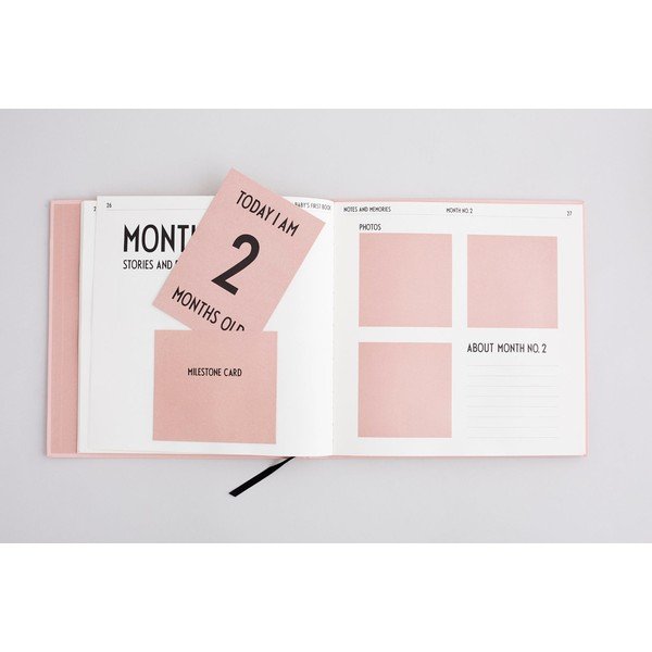 Rozā bērnu atmiņu grāmata Design Letters Baby's First Book-image-3