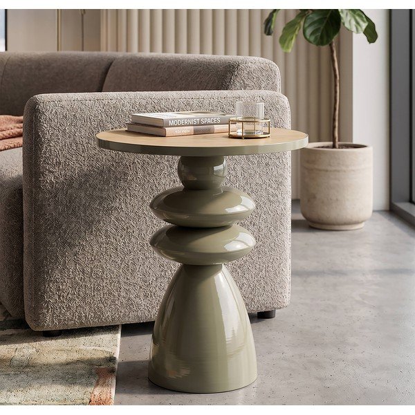 Metāla apaļš sānu galdiņš ø 45,5 cm Metal Console – Mauro Ferretti-image-1