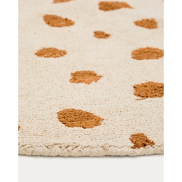 Krēmkrāsas mazgājams/ar rokām darināts kokvilnas bērnu paklājs ø100 cm Tandani – Kave Home-image-2