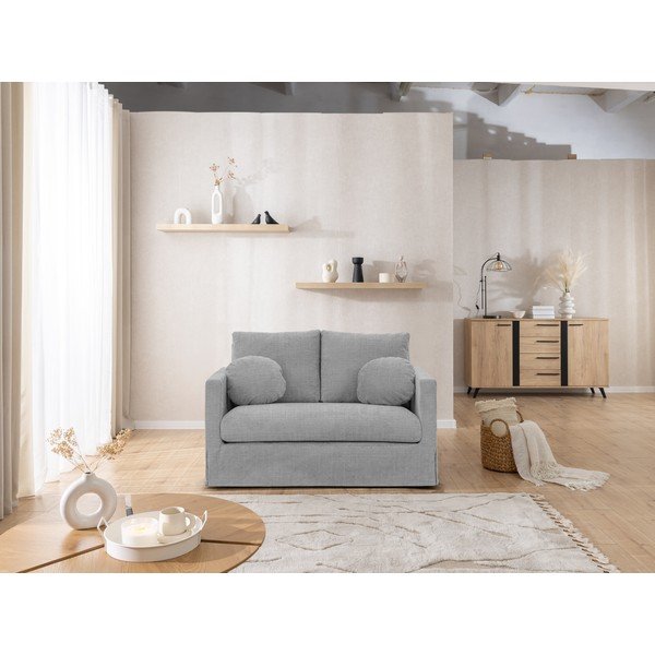 Gaiši pelēks dīvāns 140 cm Paphos – Ropez-image-2