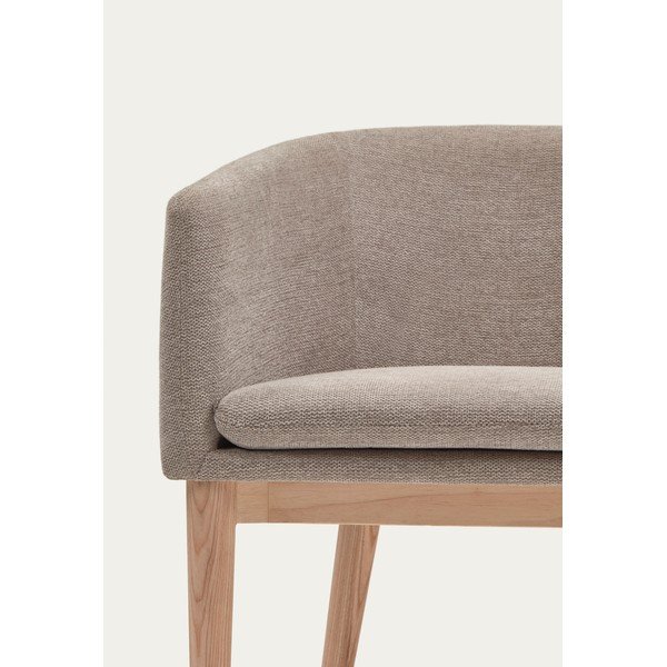 Bēšs polsterēts ēdamistabas krēsls ar roku balstiem Harlan – Kave Home-image-2
