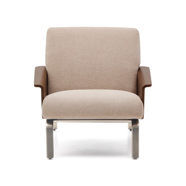 Gaiši brūns atpūtas krēsls no šenila auduma Amsen – Kave Home-image-2