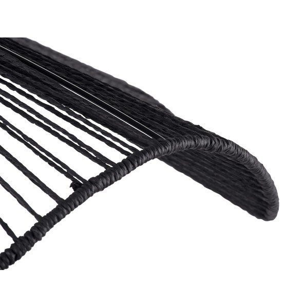 Melna metāla piekaramā lampa ar papīra auklas abažūru ø 80 cm Sombra – Leitmotiv-image-4