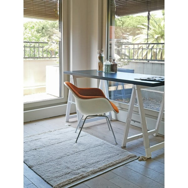 Krēmkrāsas mazgājams/ar rokām darināts kokvilnas paklājs 90x130 cm Bloom Natural – Lorena Canals-image-1