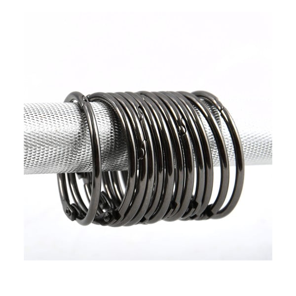 Matēti melni dušas aizkaru gredzeni (12 gab.) Ringo Small – Spirella-image-1