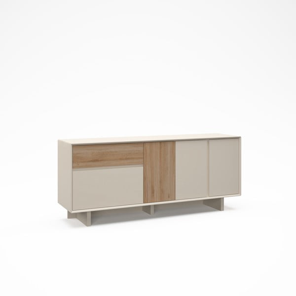 Bēša/dabīga toņa kumode ar ozolkoka imitāciju 180x76x45 cm Carpi – Marckeric-image-4