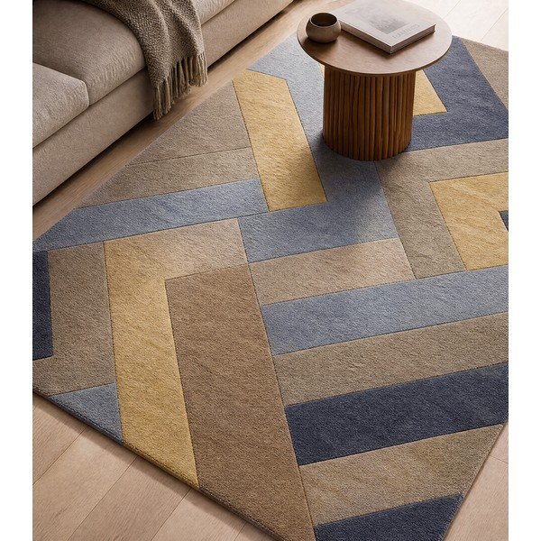 Pelēks un dzeltens paklājs Asiatic Carpets Big Zig, 160 x 230 cm-image-1