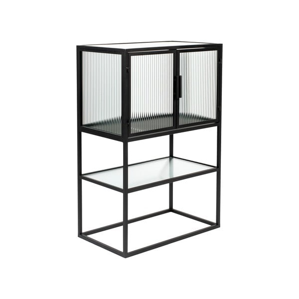 Melna metāla vitrīna 60x90 cm Boli – Dutchbone-image-2