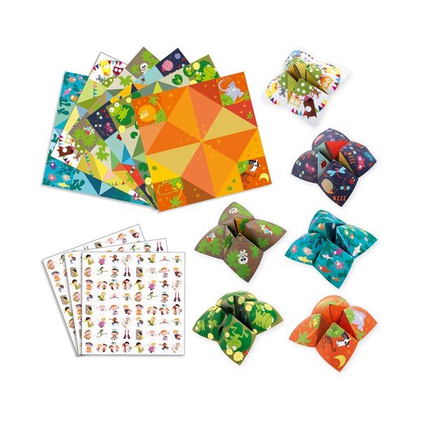 8 origami papīru komplekts ar uzlīmēm Djeco Fortune-image-3