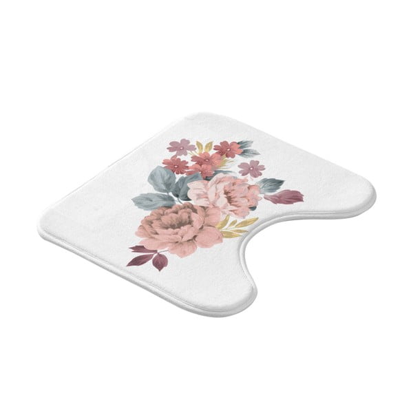 Balts/rozā vannas istabas paklājiņš tualetei 45x45 cm Jayana – douceur d'intérieur-image-3