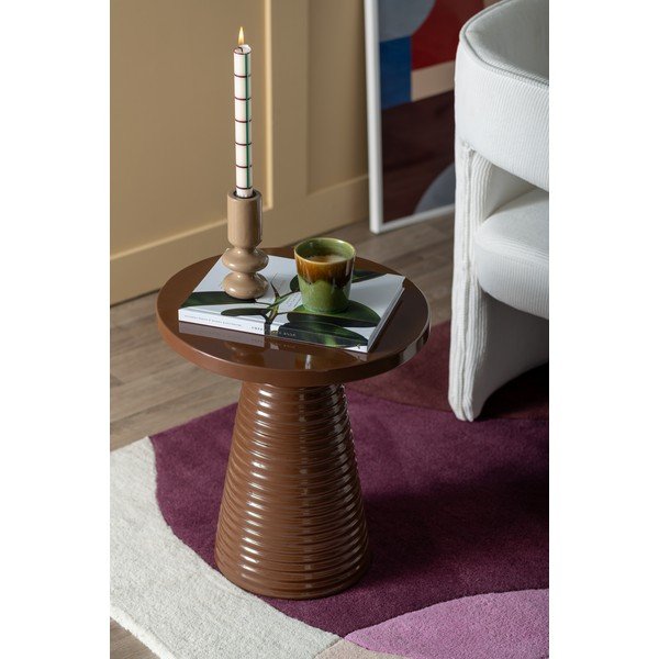 Metāla apaļš sānu galdiņš ø 40 cm Catania Ribbed – Leitmotiv-image-1