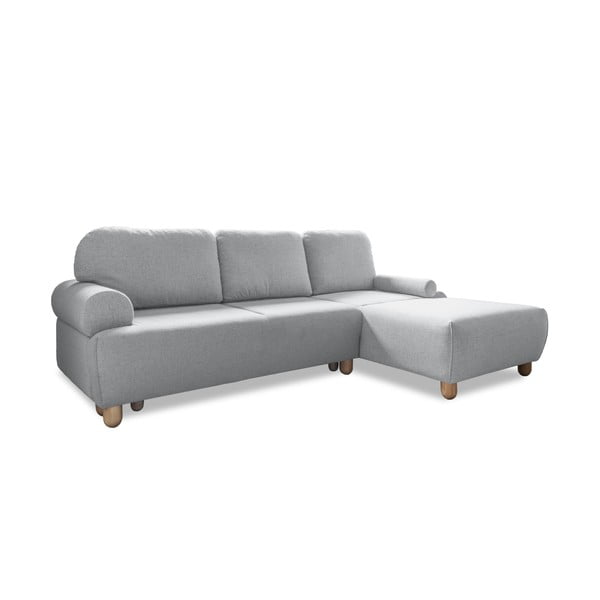 Gaiši pelēks izvelkamais stūra dīvāns (labais stūris) Bouncy Olli – Miuform