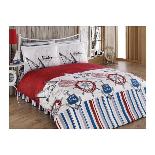 Kokvilnas gultasveļas un gultasveļas komplekts Karuma Rojo, 160 x 220 cm