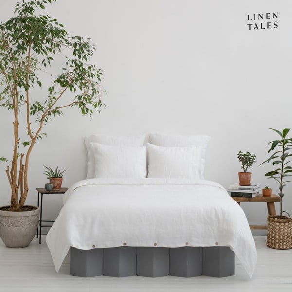 Balta gultas veļa no kaņepju šķiedras vienvietīgai gultai 135x200 cm – Linen Tales