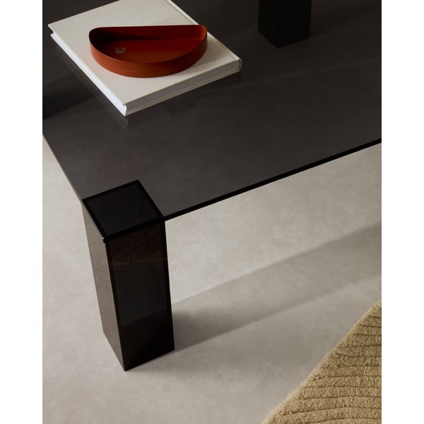 Tumši pelēks stikla žurnālgaldiņš 85x85 cm Adularia – Kave Home-image-2