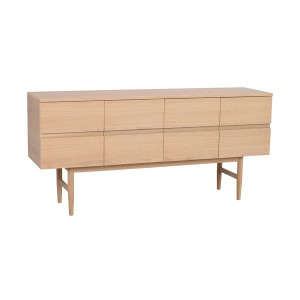 Dabīga toņa zema kumode ar ozolkoka imitāciju 160x75 cm Moresby – Rowico-image-2