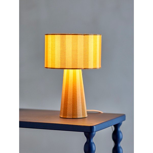 Dzeltena tekstila galda lampa ar auduma abažūru (augstums 30 cm) Emmie – Bloomingville-image-1
