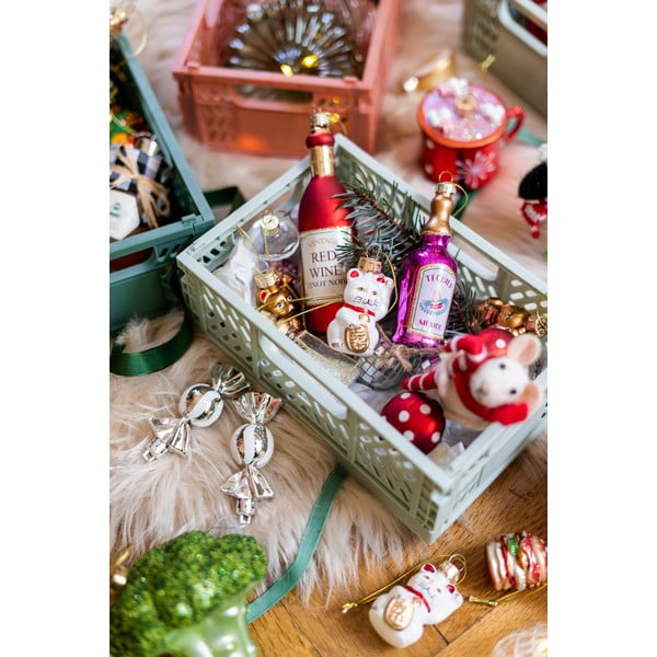 Stikla ar rokām izgatavoti Ziemassvētku eglītes rotājumi (4 gab.) 9,5 cm Tequila – Sass & Belle-image-1